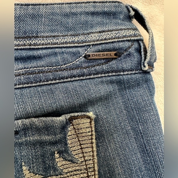 Diesel Lowky Italian Denim Jeans Straight Leg Metallic Embroidered Size W28 L32 - Picture 7 of 15